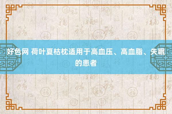 好色网 荷叶夏枯枕适用于高血压、高血脂、失眠的患者