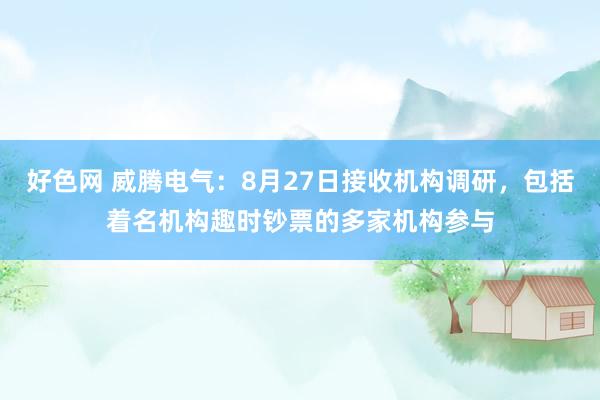 好色网 威腾电气：8月27日接收机构调研，包括着名机构趣时钞票的多家机构参与