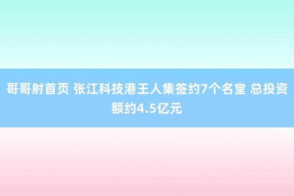 哥哥射首页 张江科技港王人集签约7个名堂 总投资额约4.5亿元