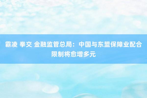 霸凌 拳交 金融监管总局：中国与东盟保障业配合限制将愈增多元