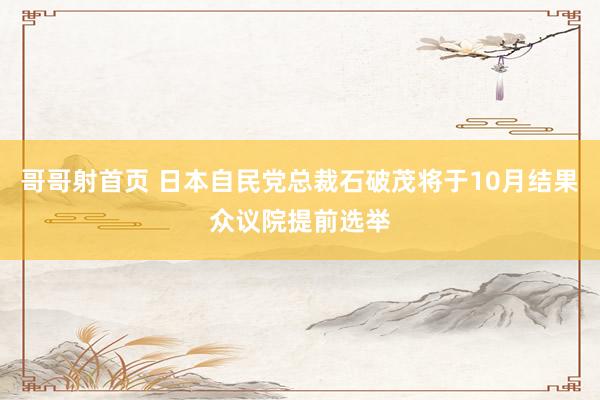 哥哥射首页 日本自民党总裁石破茂将于10月结果众议院提前选举