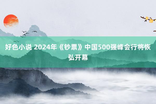 好色小说 2024年《钞票》中国500强峰会行将恢弘开幕