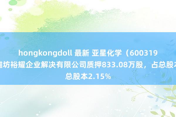 hongkongdoll 最新 亚星化学（600319）鼓动潍坊裕耀企业解决有限公司质押833.08万股，占总股本2.15%