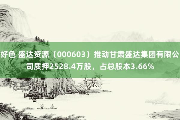 好色 盛达资源（000603）推动甘肃盛达集团有限公司质押2528.4万股，占总股本3.66%