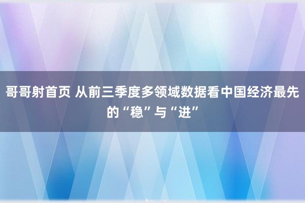 哥哥射首页 从前三季度多领域数据看中国经济最先的“稳”与“进”