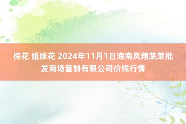 探花 姐妹花 2024年11月1日海南凤翔蔬菜批发商场管制有限公司价钱行情