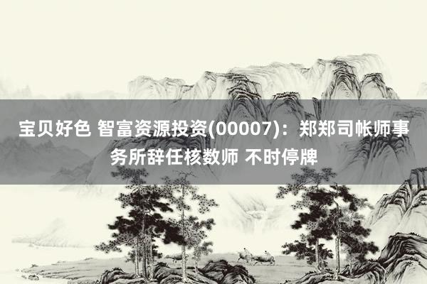 宝贝好色 智富资源投资(00007)：郑郑司帐师事务所辞任核数师 不时停牌