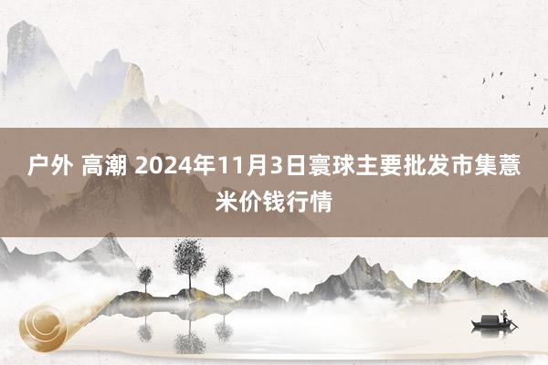 户外 高潮 2024年11月3日寰球主要批发市集薏米价钱行情