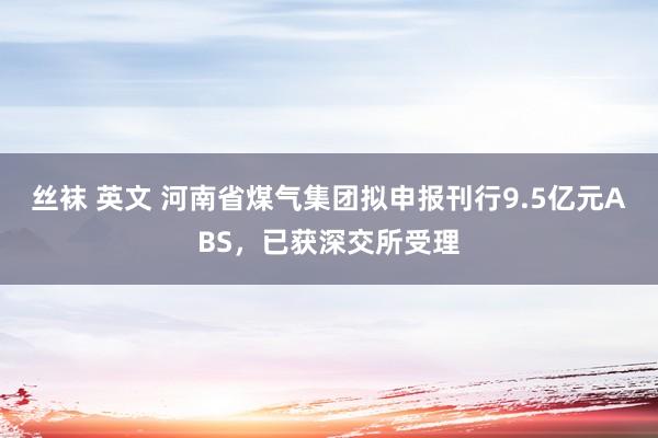 丝袜 英文 河南省煤气集团拟申报刊行9.5亿元ABS，已获深交所受理