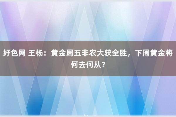 好色网 王杨：黄金周五非农大获全胜，下周黄金将何去何从？