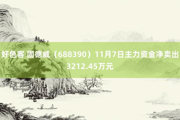 好色客 固德威（688390）11月7日主力资金净卖出3212.45万元