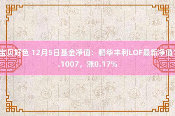 宝贝好色 12月5日基金净值：鹏华丰利LOF最新净值1.1007，涨0.17%