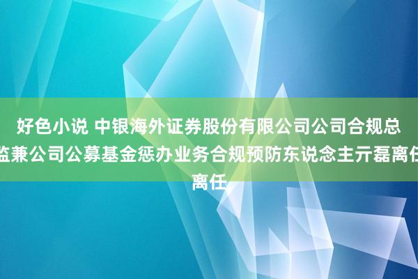 好色小说 中银海外证券股份有限公司公司合规总监兼公司公募基金惩办业务合规预防东说念主亓磊离任