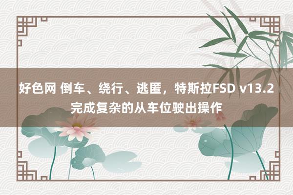 好色网 倒车、绕行、逃匿，特斯拉FSD v13.2完成复杂的从车位驶出操作