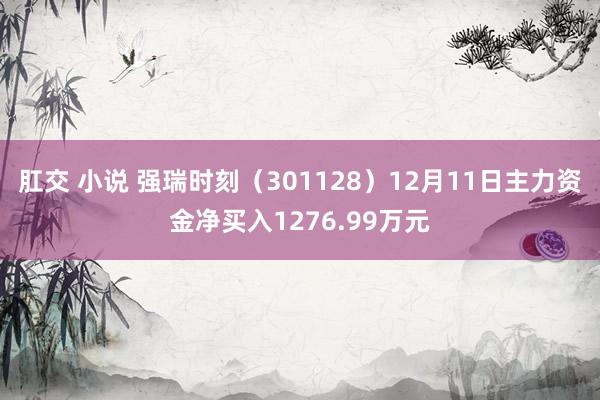 肛交 小说 强瑞时刻（301128）12月11日主力资金净买入1276.99万元