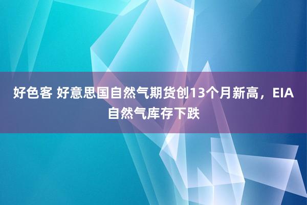 好色客 好意思国自然气期货创13个月新高，EIA自然气库存下跌