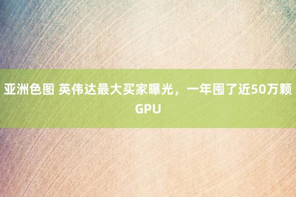 亚洲色图 英伟达最大买家曝光，一年囤了近50万颗GPU