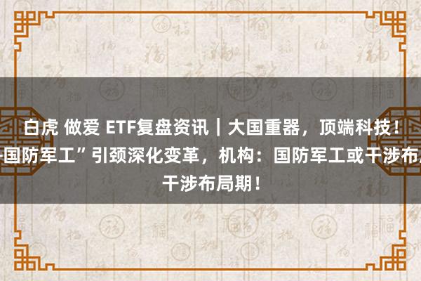 白虎 做爱 ETF复盘资讯｜大国重器，顶端科技！“AI+国防军工”引颈深化变革，机构：国防军工或干涉布局期！