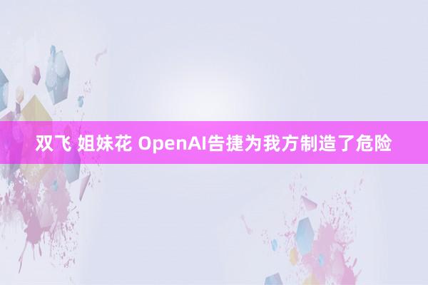 双飞 姐妹花 OpenAI告捷为我方制造了危险