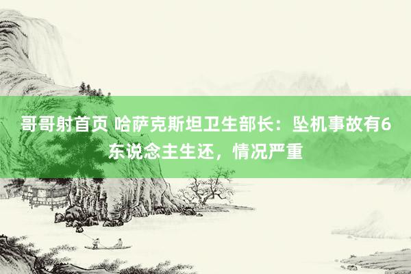 哥哥射首页 哈萨克斯坦卫生部长：坠机事故有6东说念主生还，情况严重