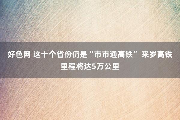 好色网 这十个省份仍是“市市通高铁” 来岁高铁里程将达5万公里