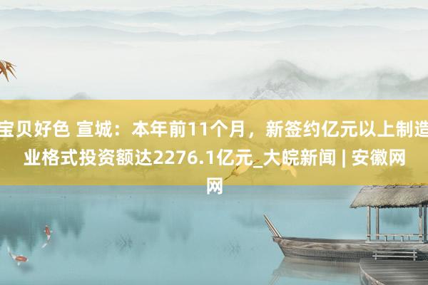 宝贝好色 宣城：本年前11个月，新签约亿元以上制造业格式投资额达2276.1亿元_大皖新闻 | 安徽网