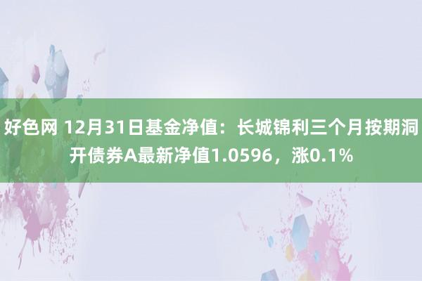 好色网 12月31日基金净值：长城锦利三个月按期洞开债券A最新净值1.0596，涨0.1%