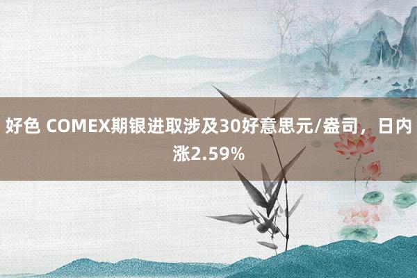 好色 COMEX期银进取涉及30好意思元/盎司，日内涨2.59%