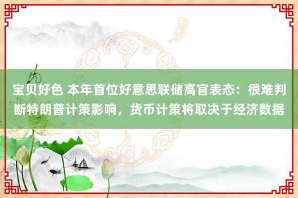 宝贝好色 本年首位好意思联储高官表态：很难判断特朗普计策影响，货币计策将取决于经济数据