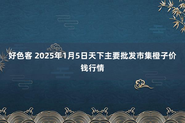 好色客 2025年1月5日天下主要批发市集橙子价钱行情