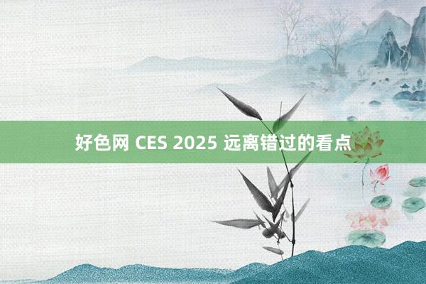 好色网 CES 2025 远离错过的看点