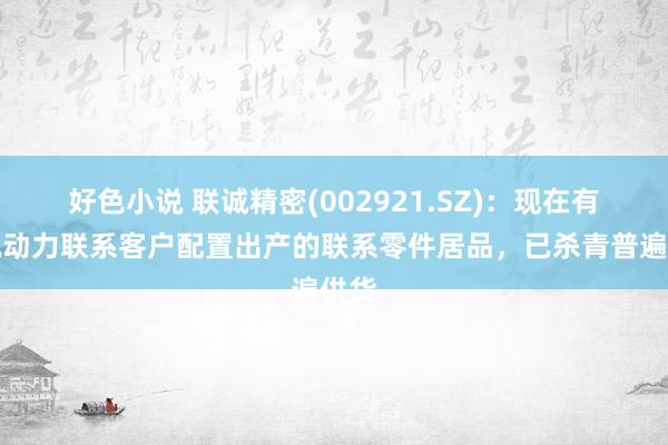 好色小说 联诚精密(002921.SZ)：现在有为氢动力联系客户配置出产的联系零件居品，已杀青普遍供货