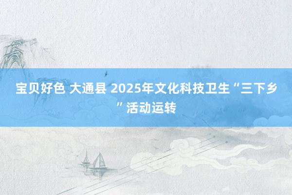 宝贝好色 大通县 2025年文化科技卫生“三下乡”活动运转