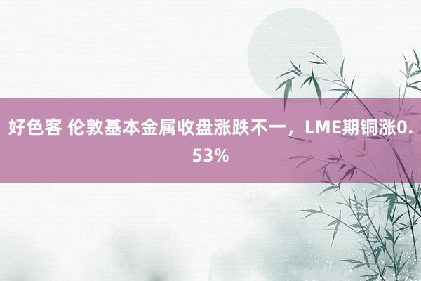 好色客 伦敦基本金属收盘涨跌不一，LME期铜涨0.53%