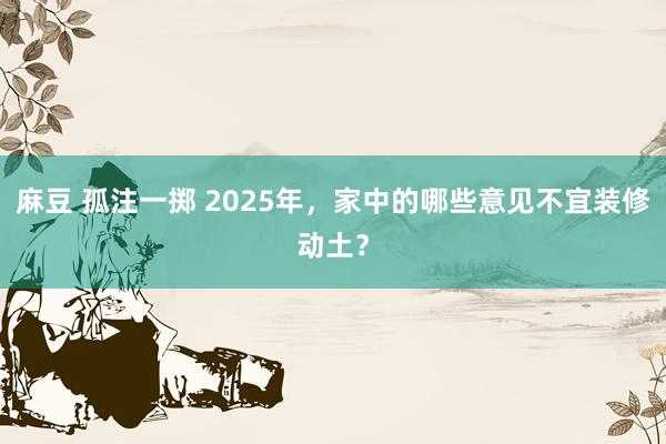 麻豆 孤注一掷 2025年，家中的哪些意见不宜装修动土？